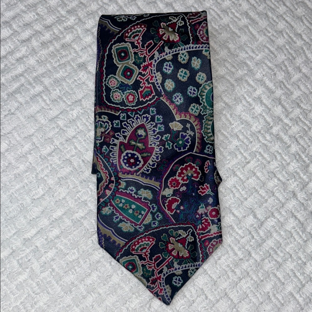 Oleg Cassini Paisley Tie - Blue and Red